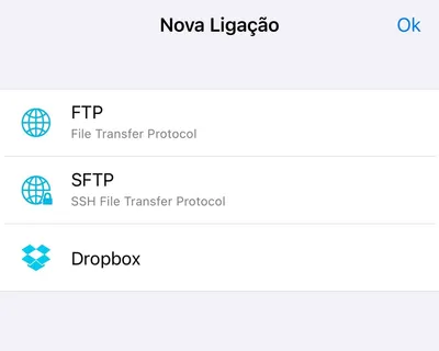 FTP Manager - New connection screen